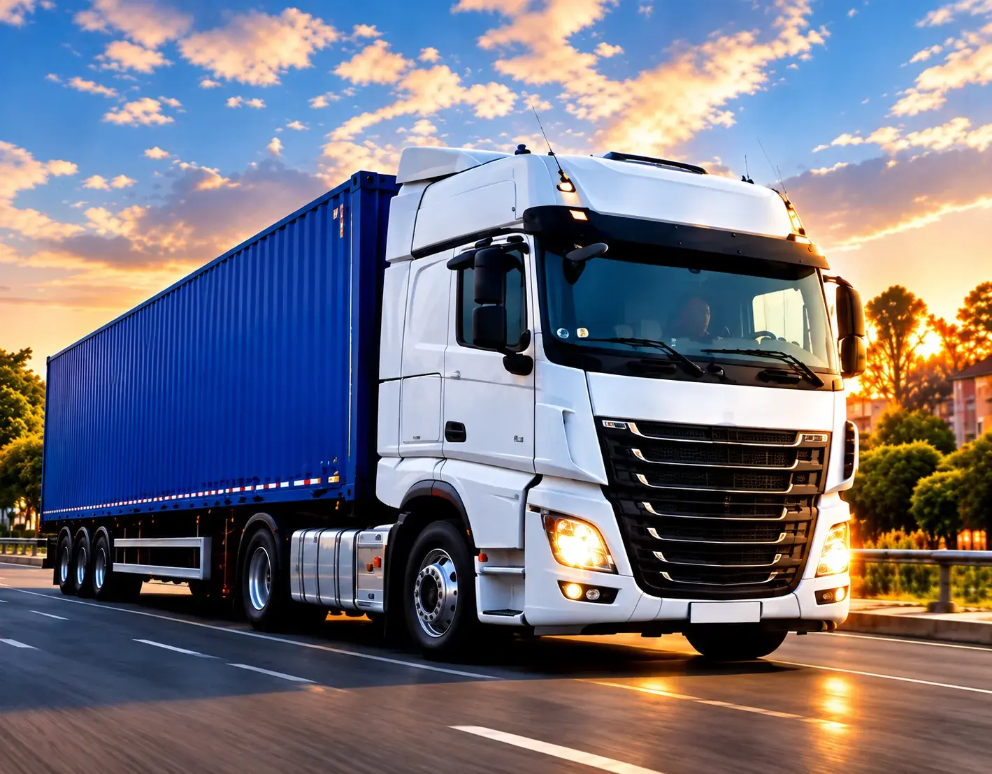 Camion de transport sur la route